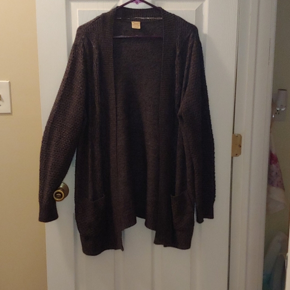Faded Glory Charcoal Grey Cardigan with pockets - Picture 1 of 2